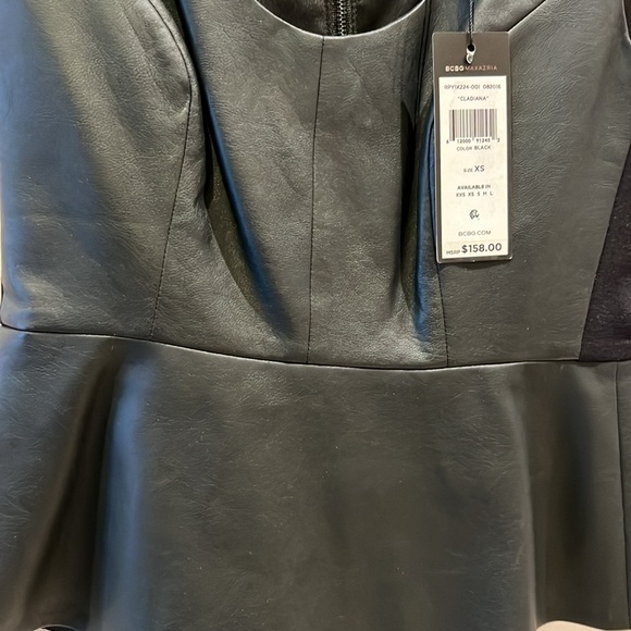BCBG leather peplum top NWT - Picture 2 of 3